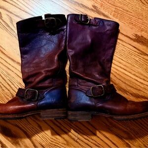 Frye Brown Leather Veronica Slouch Boots